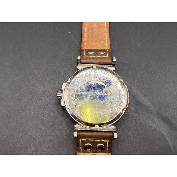 Tommy Bahama 268969SLV Men's Green Analog 5ATM Watch Brown Leather Strap Band - Picture 8 of 10